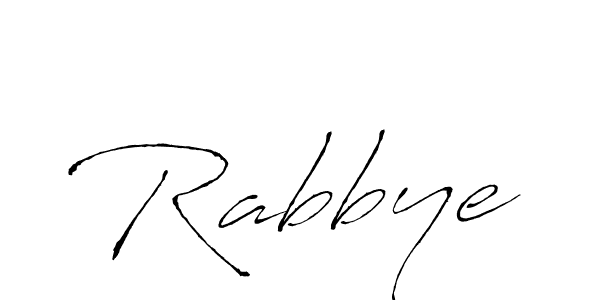 Use a signature maker to create a handwritten signature online. With this signature software, you can design (Antro_Vectra) your own signature for name Rabbye. Rabbye signature style 6 images and pictures png