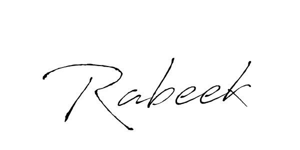 Also You can easily find your signature by using the search form. We will create Rabeek name handwritten signature images for you free of cost using Antro_Vectra sign style. Rabeek signature style 6 images and pictures png