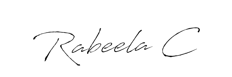 Rabeela C stylish signature style. Best Handwritten Sign (Antro_Vectra) for my name. Handwritten Signature Collection Ideas for my name Rabeela C. Rabeela C signature style 6 images and pictures png
