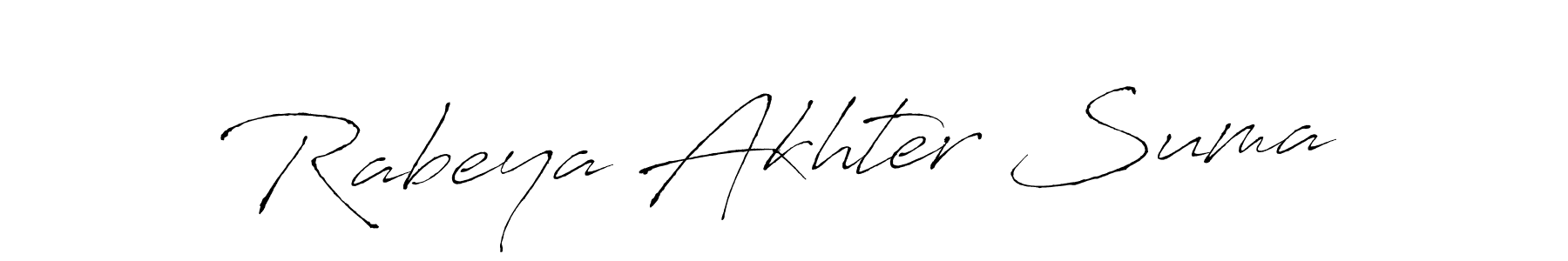 Create a beautiful signature design for name Rabeya Akhter Suma. With this signature (Antro_Vectra) fonts, you can make a handwritten signature for free. Rabeya Akhter Suma signature style 6 images and pictures png