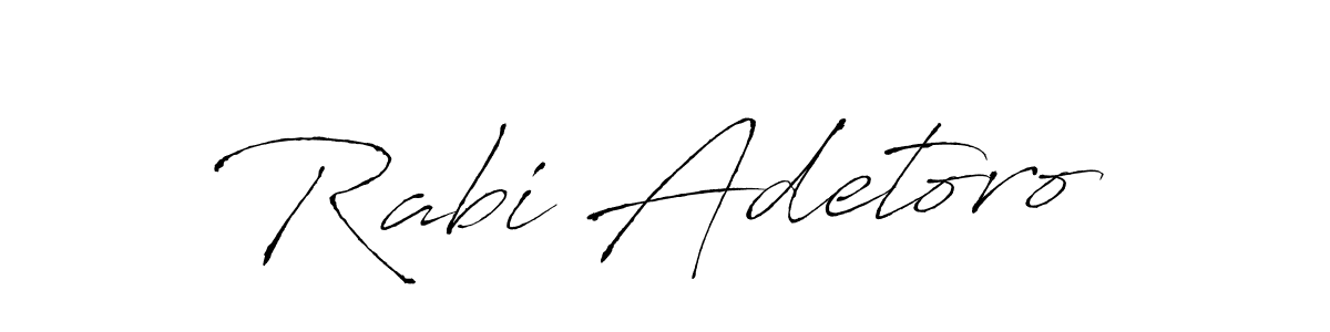 How to make Rabi Adetoro name signature. Use Antro_Vectra style for creating short signs online. This is the latest handwritten sign. Rabi Adetoro signature style 6 images and pictures png