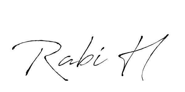 Use a signature maker to create a handwritten signature online. With this signature software, you can design (Antro_Vectra) your own signature for name Rabi H. Rabi H signature style 6 images and pictures png