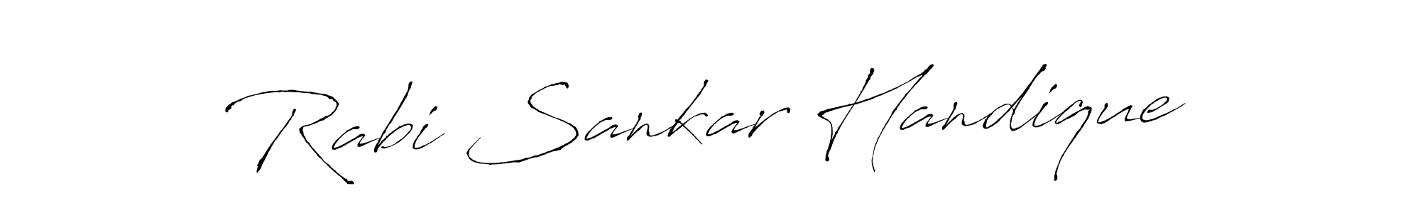How to make Rabi Sankar Handique name signature. Use Antro_Vectra style for creating short signs online. This is the latest handwritten sign. Rabi Sankar Handique signature style 6 images and pictures png