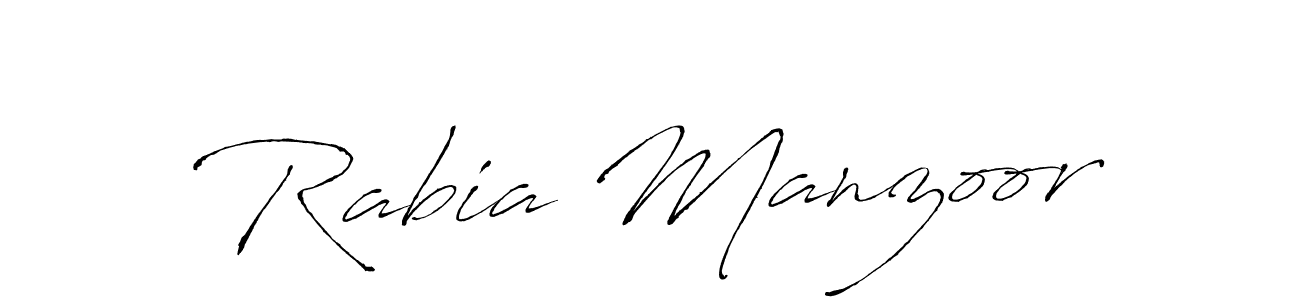 Also we have Rabia Manzoor name is the best signature style. Create professional handwritten signature collection using Antro_Vectra autograph style. Rabia Manzoor signature style 6 images and pictures png