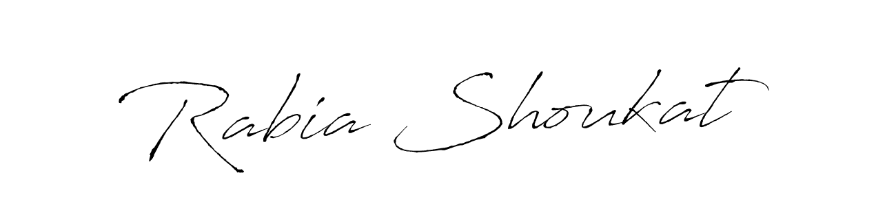 Design your own signature with our free online signature maker. With this signature software, you can create a handwritten (Antro_Vectra) signature for name Rabia Shoukat. Rabia Shoukat signature style 6 images and pictures png