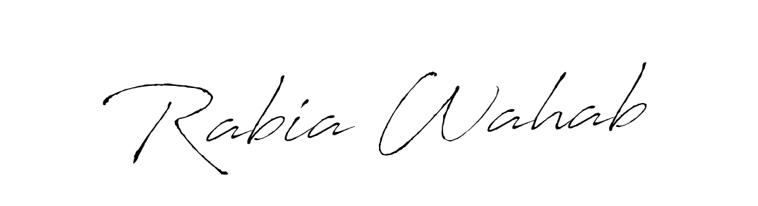 The best way (Antro_Vectra) to make a short signature is to pick only two or three words in your name. The name Rabia Wahab include a total of six letters. For converting this name. Rabia Wahab signature style 6 images and pictures png