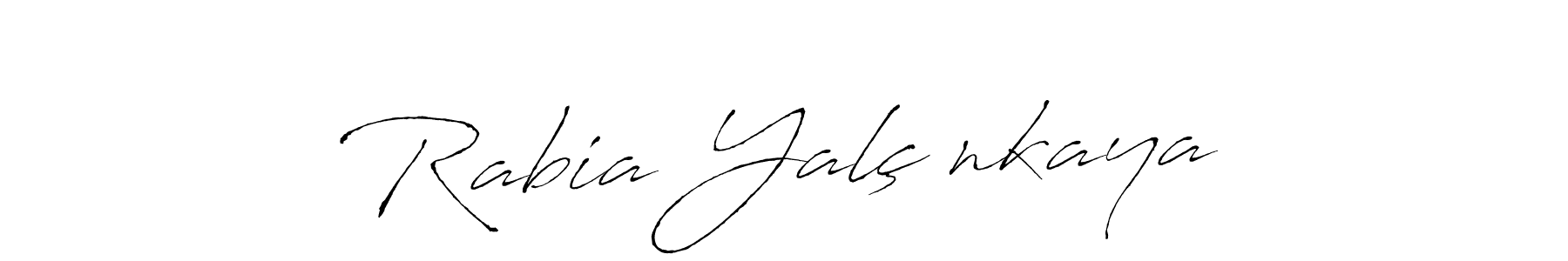 How to make Rabia Yalçınkaya name signature. Use Antro_Vectra style for creating short signs online. This is the latest handwritten sign. Rabia Yalçınkaya signature style 6 images and pictures png