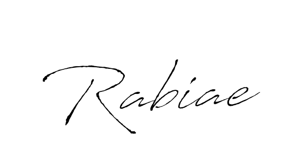 Use a signature maker to create a handwritten signature online. With this signature software, you can design (Antro_Vectra) your own signature for name Rabiae. Rabiae signature style 6 images and pictures png
