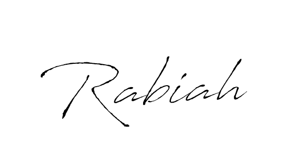 Design your own signature with our free online signature maker. With this signature software, you can create a handwritten (Antro_Vectra) signature for name Rabiah. Rabiah signature style 6 images and pictures png