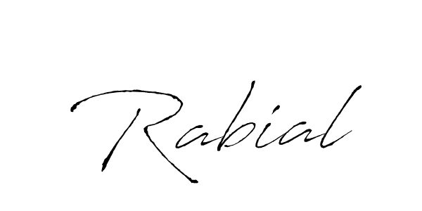 Rabial stylish signature style. Best Handwritten Sign (Antro_Vectra) for my name. Handwritten Signature Collection Ideas for my name Rabial. Rabial signature style 6 images and pictures png