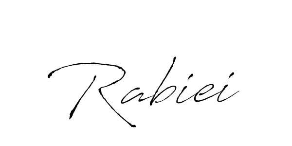 Create a beautiful signature design for name Rabiei. With this signature (Antro_Vectra) fonts, you can make a handwritten signature for free. Rabiei signature style 6 images and pictures png