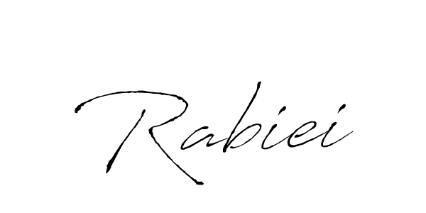 How to make Rabiei signature? Antro_Vectra is a professional autograph style. Create handwritten signature for Rabiei name. Rabiei signature style 6 images and pictures png