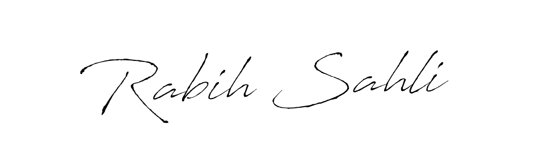 Design your own signature with our free online signature maker. With this signature software, you can create a handwritten (Antro_Vectra) signature for name Rabih Sahli. Rabih Sahli signature style 6 images and pictures png