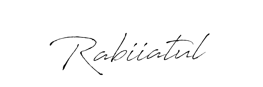 Design your own signature with our free online signature maker. With this signature software, you can create a handwritten (Antro_Vectra) signature for name Rabiiatul. Rabiiatul signature style 6 images and pictures png