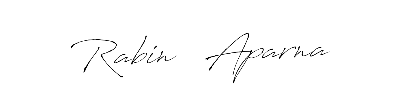 How to make Rabin   Aparna name signature. Use Antro_Vectra style for creating short signs online. This is the latest handwritten sign. Rabin   Aparna signature style 6 images and pictures png