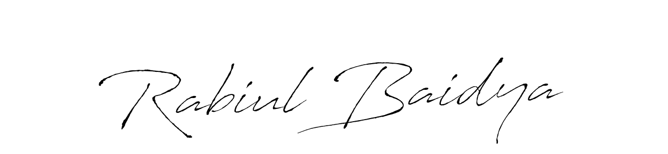 How to make Rabiul Baidya name signature. Use Antro_Vectra style for creating short signs online. This is the latest handwritten sign. Rabiul Baidya signature style 6 images and pictures png