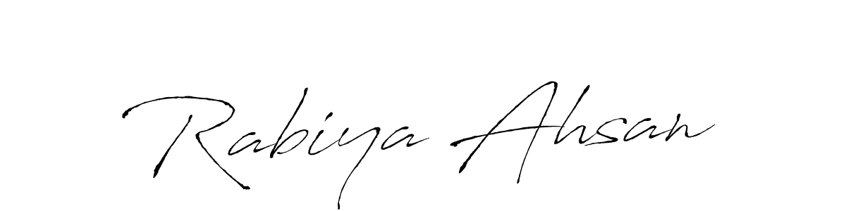 The best way (Antro_Vectra) to make a short signature is to pick only two or three words in your name. The name Rabiya Ahsan include a total of six letters. For converting this name. Rabiya Ahsan signature style 6 images and pictures png