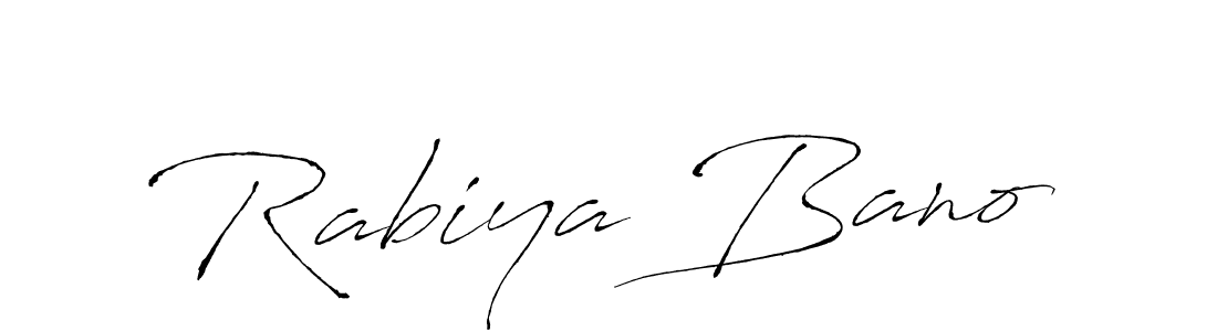 How to make Rabiya Bano name signature. Use Antro_Vectra style for creating short signs online. This is the latest handwritten sign. Rabiya Bano signature style 6 images and pictures png