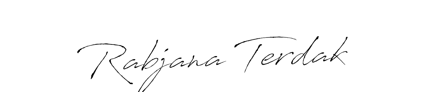 How to make Rabjana Terdak signature? Antro_Vectra is a professional autograph style. Create handwritten signature for Rabjana Terdak name. Rabjana Terdak signature style 6 images and pictures png