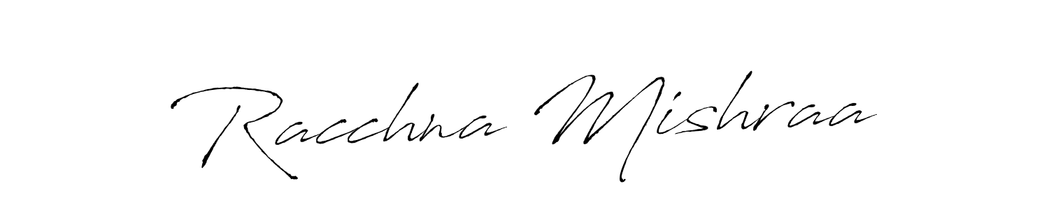 Antro_Vectra is a professional signature style that is perfect for those who want to add a touch of class to their signature. It is also a great choice for those who want to make their signature more unique. Get Racchna Mishraa name to fancy signature for free. Racchna Mishraa signature style 6 images and pictures png