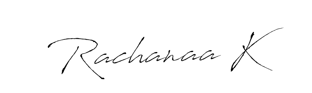 You should practise on your own different ways (Antro_Vectra) to write your name (Rachanaa K) in signature. don't let someone else do it for you. Rachanaa K signature style 6 images and pictures png