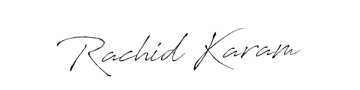 Antro_Vectra is a professional signature style that is perfect for those who want to add a touch of class to their signature. It is also a great choice for those who want to make their signature more unique. Get Rachid Karam name to fancy signature for free. Rachid Karam signature style 6 images and pictures png