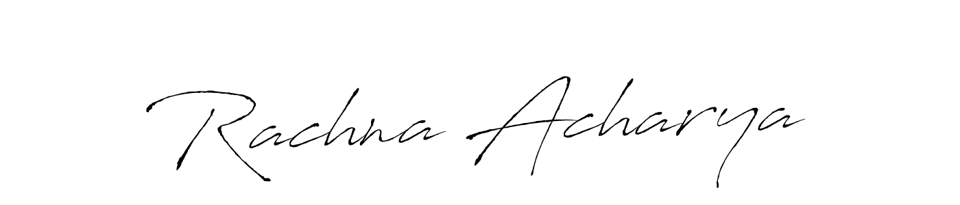 Also You can easily find your signature by using the search form. We will create Rachna Acharya name handwritten signature images for you free of cost using Antro_Vectra sign style. Rachna Acharya signature style 6 images and pictures png