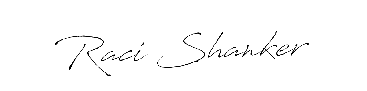 Design your own signature with our free online signature maker. With this signature software, you can create a handwritten (Antro_Vectra) signature for name Raci Shanker. Raci Shanker signature style 6 images and pictures png