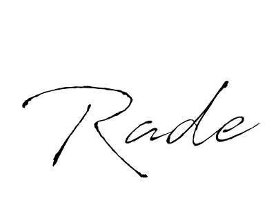 Make a beautiful signature design for name Rade. With this signature (Antro_Vectra) style, you can create a handwritten signature for free. Rade signature style 6 images and pictures png