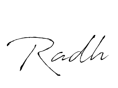 Make a beautiful signature design for name Radh. With this signature (Antro_Vectra) style, you can create a handwritten signature for free. Radh signature style 6 images and pictures png