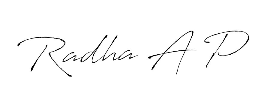 You can use this online signature creator to create a handwritten signature for the name Radha A P. This is the best online autograph maker. Radha A P signature style 6 images and pictures png