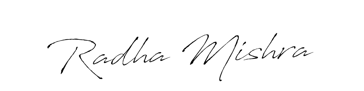 Radha Mishra stylish signature style. Best Handwritten Sign (Antro_Vectra) for my name. Handwritten Signature Collection Ideas for my name Radha Mishra. Radha Mishra signature style 6 images and pictures png