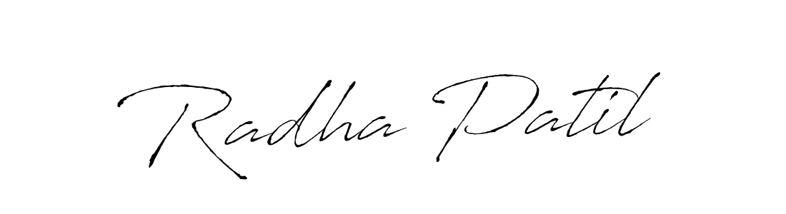 How to make Radha Patil name signature. Use Antro_Vectra style for creating short signs online. This is the latest handwritten sign. Radha Patil signature style 6 images and pictures png