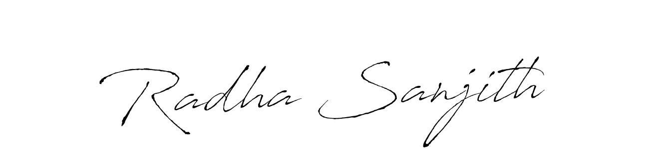 How to make Radha Sanjith signature? Antro_Vectra is a professional autograph style. Create handwritten signature for Radha Sanjith name. Radha Sanjith signature style 6 images and pictures png