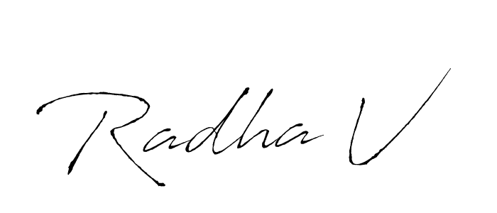 It looks lik you need a new signature style for name Radha V. Design unique handwritten (Antro_Vectra) signature with our free signature maker in just a few clicks. Radha V signature style 6 images and pictures png