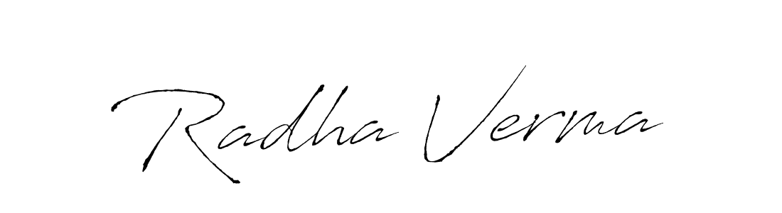 Create a beautiful signature design for name Radha Verma. With this signature (Antro_Vectra) fonts, you can make a handwritten signature for free. Radha Verma signature style 6 images and pictures png