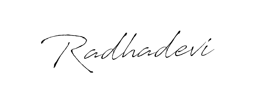 Make a beautiful signature design for name Radhadevi. With this signature (Antro_Vectra) style, you can create a handwritten signature for free. Radhadevi signature style 6 images and pictures png