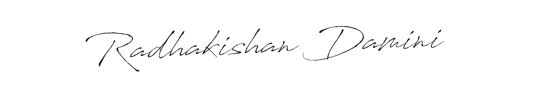 How to make Radhakishan Damini name signature. Use Antro_Vectra style for creating short signs online. This is the latest handwritten sign. Radhakishan Damini signature style 6 images and pictures png