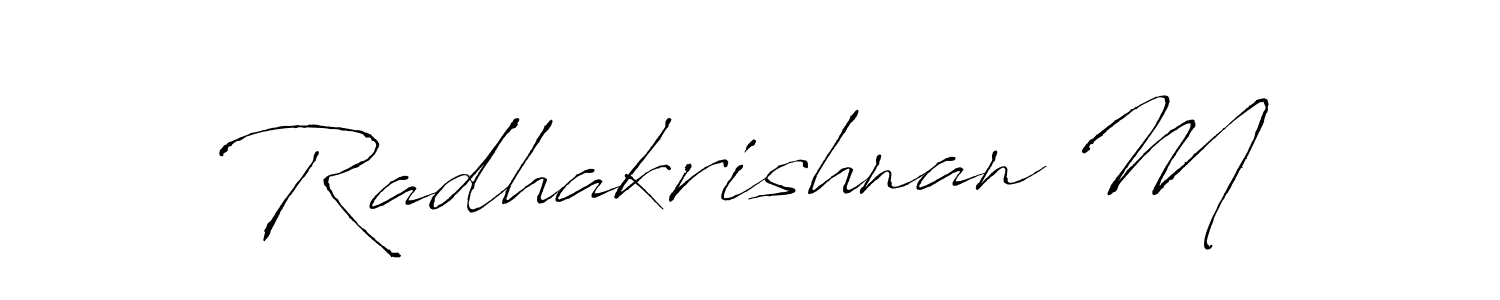 Use a signature maker to create a handwritten signature online. With this signature software, you can design (Antro_Vectra) your own signature for name Radhakrishnan M. Radhakrishnan M signature style 6 images and pictures png