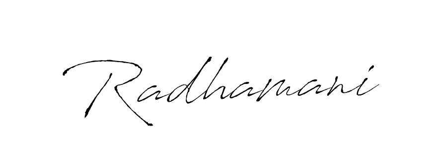 Create a beautiful signature design for name Radhamani. With this signature (Antro_Vectra) fonts, you can make a handwritten signature for free. Radhamani signature style 6 images and pictures png
