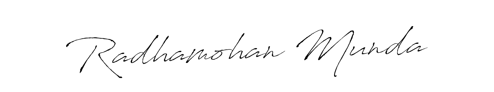 if you are searching for the best signature style for your name Radhamohan Munda. so please give up your signature search. here we have designed multiple signature styles  using Antro_Vectra. Radhamohan Munda signature style 6 images and pictures png