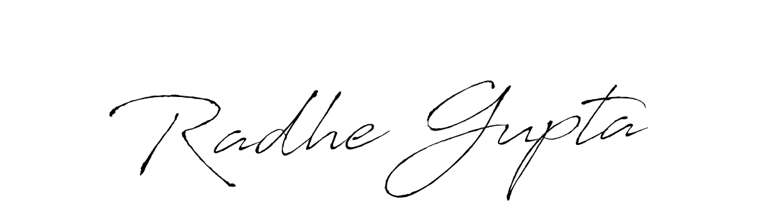 How to make Radhe Gupta name signature. Use Antro_Vectra style for creating short signs online. This is the latest handwritten sign. Radhe Gupta signature style 6 images and pictures png