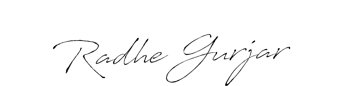 Make a beautiful signature design for name Radhe Gurjar. With this signature (Antro_Vectra) style, you can create a handwritten signature for free. Radhe Gurjar signature style 6 images and pictures png