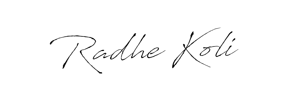 Radhe Koli stylish signature style. Best Handwritten Sign (Antro_Vectra) for my name. Handwritten Signature Collection Ideas for my name Radhe Koli. Radhe Koli signature style 6 images and pictures png