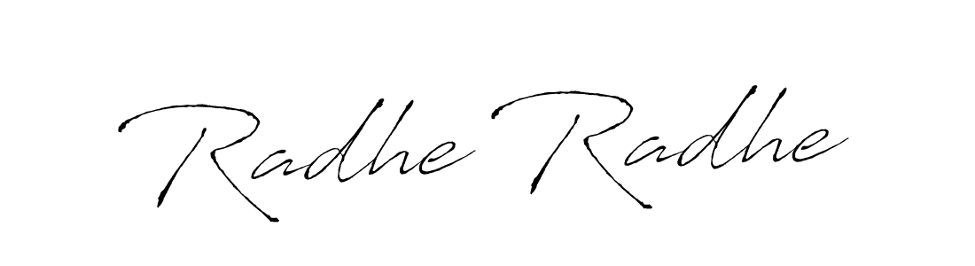 Make a beautiful signature design for name Radhe Radhe. With this signature (Antro_Vectra) style, you can create a handwritten signature for free. Radhe Radhe signature style 6 images and pictures png