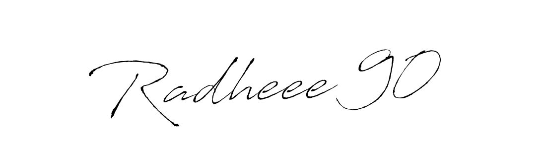 How to make Radheee 90  name signature. Use Antro_Vectra style for creating short signs online. This is the latest handwritten sign. Radheee 90  signature style 6 images and pictures png