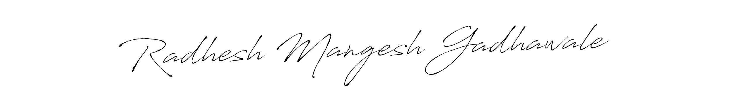 Antro_Vectra is a professional signature style that is perfect for those who want to add a touch of class to their signature. It is also a great choice for those who want to make their signature more unique. Get Radhesh Mangesh Gadhawale name to fancy signature for free. Radhesh Mangesh Gadhawale signature style 6 images and pictures png