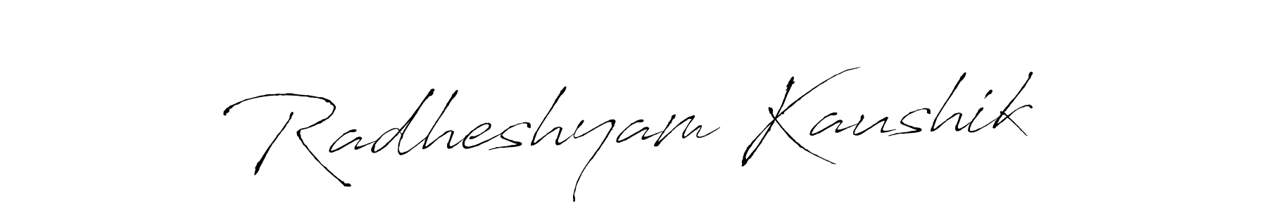 How to make Radheshyam Kaushik name signature. Use Antro_Vectra style for creating short signs online. This is the latest handwritten sign. Radheshyam Kaushik signature style 6 images and pictures png