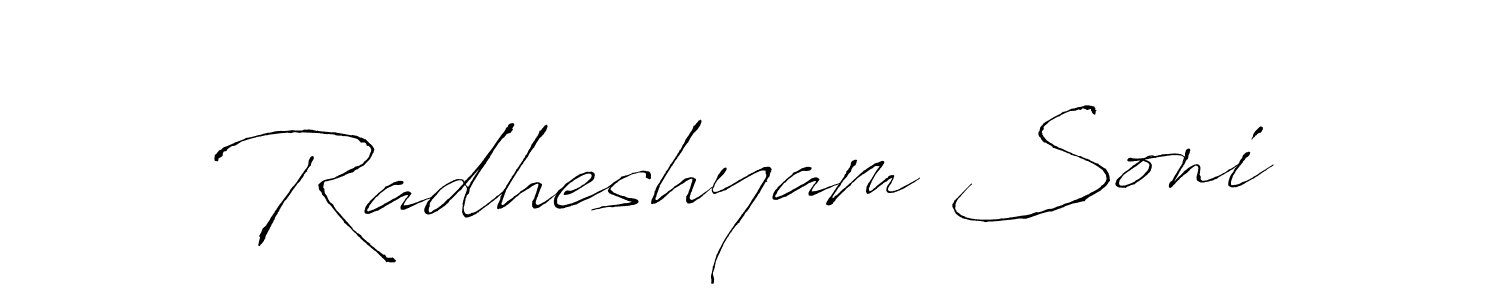 Make a beautiful signature design for name Radheshyam Soni. With this signature (Antro_Vectra) style, you can create a handwritten signature for free. Radheshyam Soni signature style 6 images and pictures png