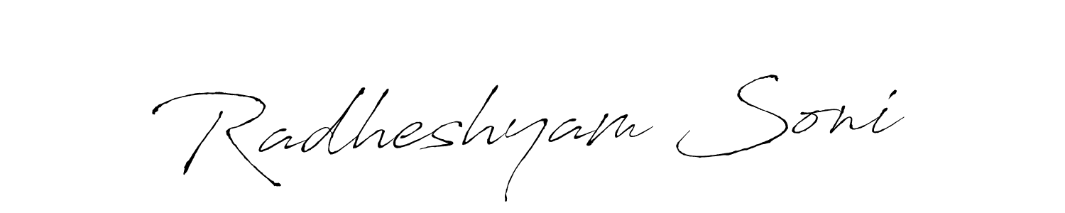 Design your own signature with our free online signature maker. With this signature software, you can create a handwritten (Antro_Vectra) signature for name Radheshyam Soni. Radheshyam Soni signature style 6 images and pictures png